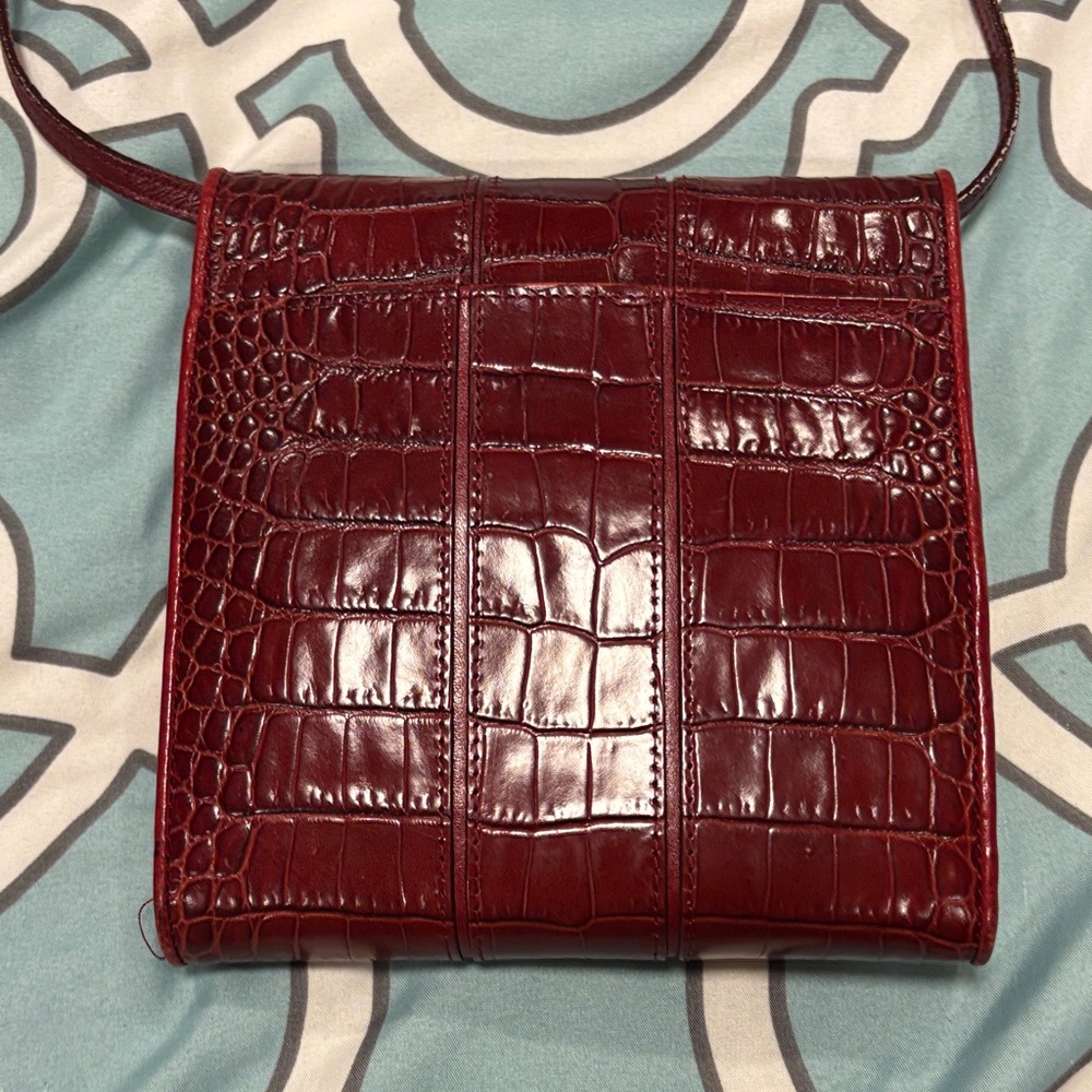 Brighton Red Croc-Embossed Leather Crossbody Bag - Picture 8 of 8